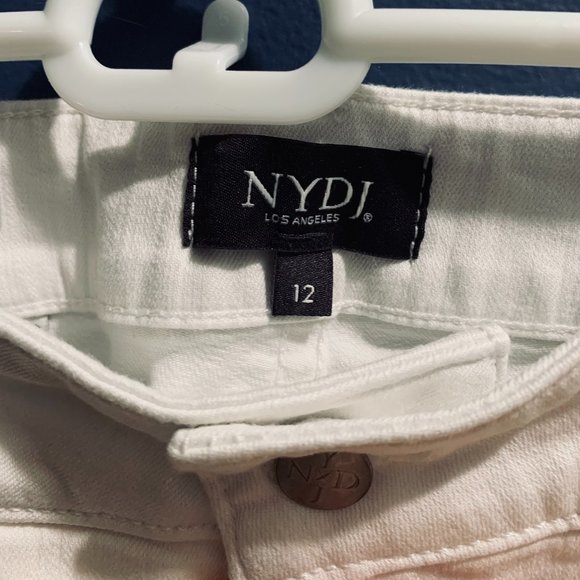 NYDJ Marilyn Straight Leg White Jeans - Size 12 - Picture 5 of 6
